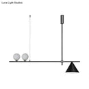 Modern black & gold three lights linear chandelier kitchen pendant