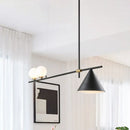 Modern black & gold three lights linear chandelier kitchen pendant