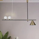 Modern black & gold three lights linear chandelier kitchen pendant