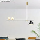 Modern black & gold three lights linear chandelier kitchen pendant