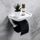 Modern black & gold tissue paper holder with phone tray bathroom rack