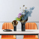 Modern black & gold trumpet ceramic flower vase set living room decor