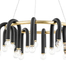 Modern black & gold u shape tube ring chandelier dining room light