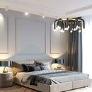 Modern black & gold u shape tube ring chandelier dining room light