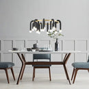 Modern black & gold u shape tube ring chandelier dining room light