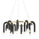 Modern black & gold u shape tube ring chandelier dining room light