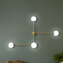 Modern black & gold wall lamp bedroom glass sconce modern design