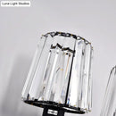 Modern black & gold wall lamp with clear glass crystal bedroom sconce