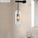 Modern black & gold wall mounted light living room glass sconce