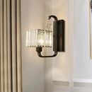 DecorBites™ Modern Black/Gold Wall Sconce with Crystal Shade - Indoor Cubic Light Fixture