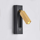 Modern black & gold wall sconce with usb port – bedroom reading light