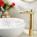 Modern black & gold waterfall basin faucet bathroom mixer tap