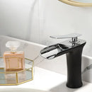Modern black & gold waterfall basin faucet bathroom mixer tap