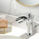 Modern black & gold waterfall basin faucet bathroom mixer tap