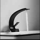 Modern black & gold waterfall basin faucet bathroom mixer tap