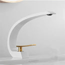 Modern black & gold waterfall basin faucet bathroom mixer tap