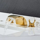 Modern black & gold waterfall basin faucet bathroom sink tap