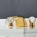 Modern black & gold waterfall basin faucet bathroom sink tap