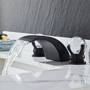 Modern black & gold waterfall basin faucet bathroom sink tap