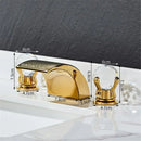 Modern black & gold waterfall basin faucet bathroom sink tap