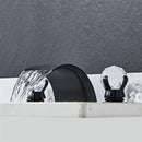 Modern black & gold waterfall basin faucet bathroom sink tap