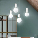 Modern black gold & white glass ball led chandelier living room