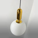 Modern black gold & white glass ball led chandelier living room