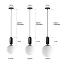 Modern black gold & white glass ball led chandelier living room