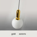 Modern black gold & white glass ball led chandelier living room