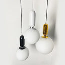 Modern black gold & white glass ball led chandelier living room