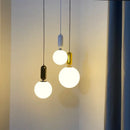 Modern black gold & white glass ball led chandelier living room