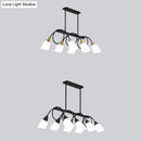 Modern black & gold white glass ceiling light dining room chandelier