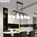 Modern black & gold white glass ceiling light dining room chandelier