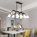 Modern black & gold white glass ceiling light dining room chandelier
