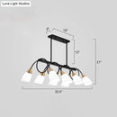 Modern black & gold white glass ceiling light dining room chandelier