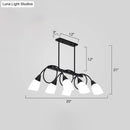 Modern black & gold white glass ceiling light dining room chandelier