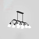 Modern black & gold white glass ceiling light dining room chandelier