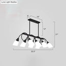 Modern black & gold white glass ceiling light dining room chandelier
