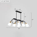 Modern black & gold white glass ceiling light dining room chandelier
