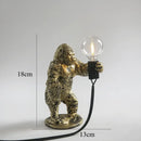 Modern black gorilla night light bedroom resin lamp