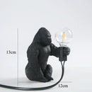 Modern black gorilla night light bedroom resin lamp