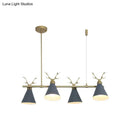 Modern black grey white antler chandelier dining room light