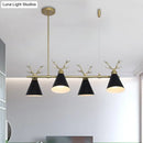 Modern black grey white antler chandelier dining room light