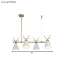 Modern black grey white antler chandelier dining room light