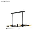 Modern black hanging chandelier – kitchen island exposed bulb light