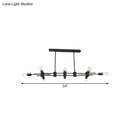 Modern black hanging chandelier – kitchen island exposed bulb light