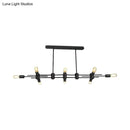 Modern black hanging chandelier – kitchen island exposed bulb light