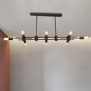 Modern black hanging chandelier – kitchen island exposed bulb light