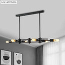 Modern black hanging chandelier – kitchen island exposed bulb light