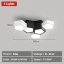 Modern black hexagonal geometric ceiling lamps for master bedroom